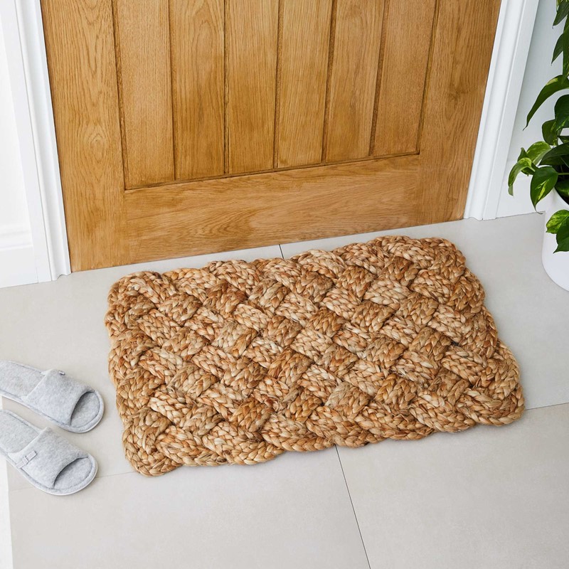 Lovers Knot Jute Doormats in Natural buy online from the rug seller uk